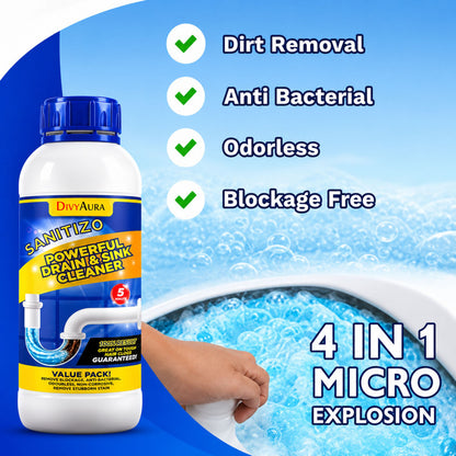 Sanitizo Powerful Drain & Sink Cleaner Powder 250 gm (Pack of 4)
