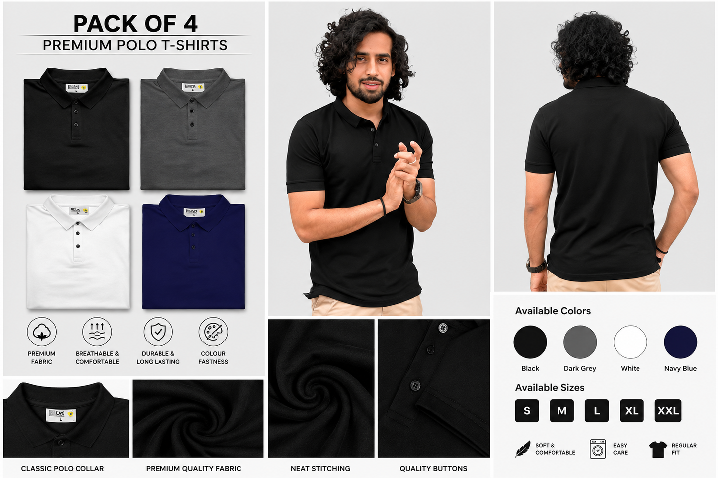 Men Polo T-Shirts  (Multicolor, S,M,L,XL,XXL)