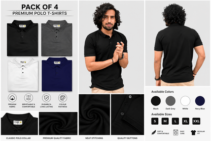 Men Polo T-Shirts  (Multicolor, S,M,L,XL,XXL)