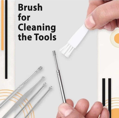 6 Pcs Earwax Removal Kit Stainless Steel Ear Cleaning Tool Set, Reusable Ear Pick
